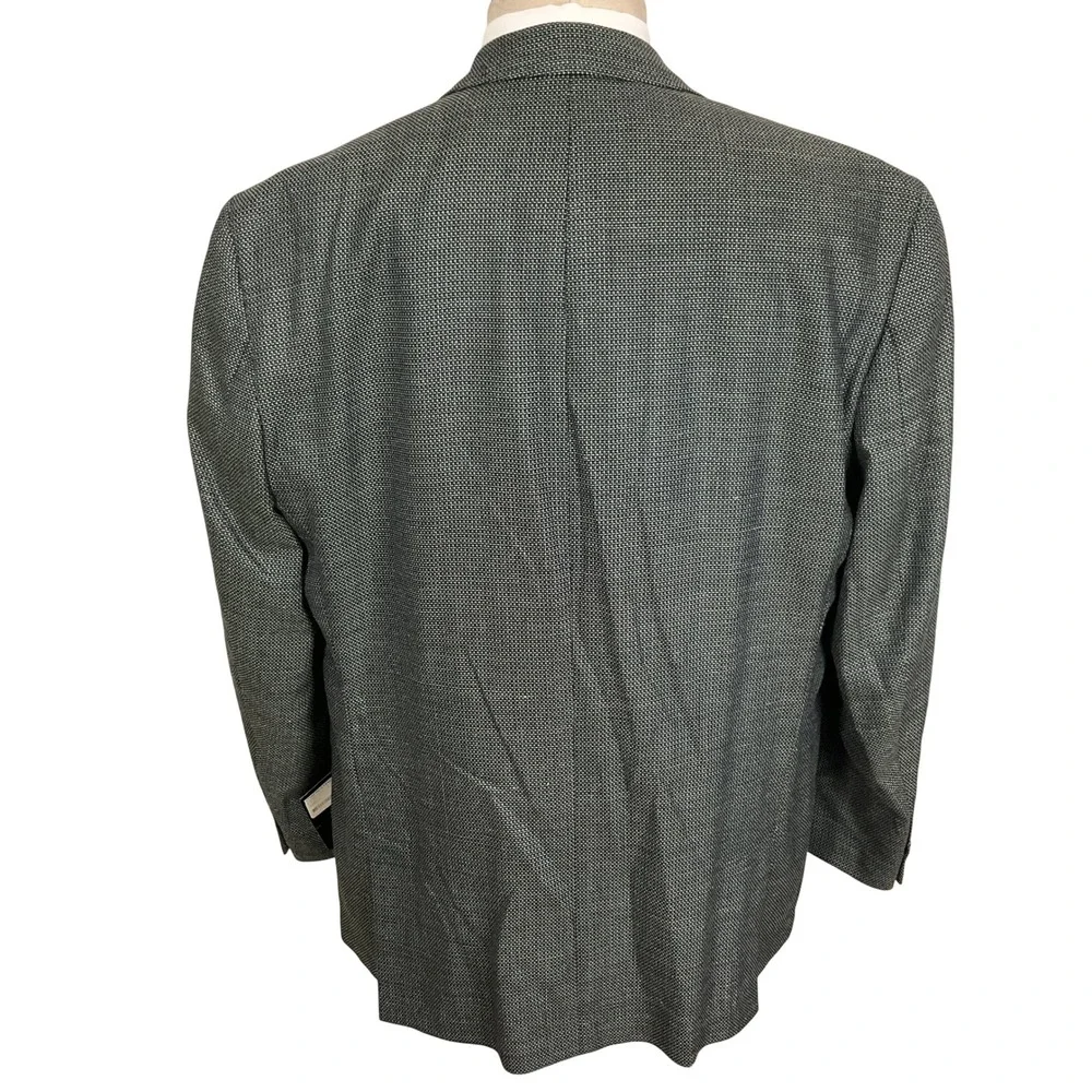 Tallia Blazer Mens 46R Gray Micro Texture Sterling Evening Italian Silk Wool NWT